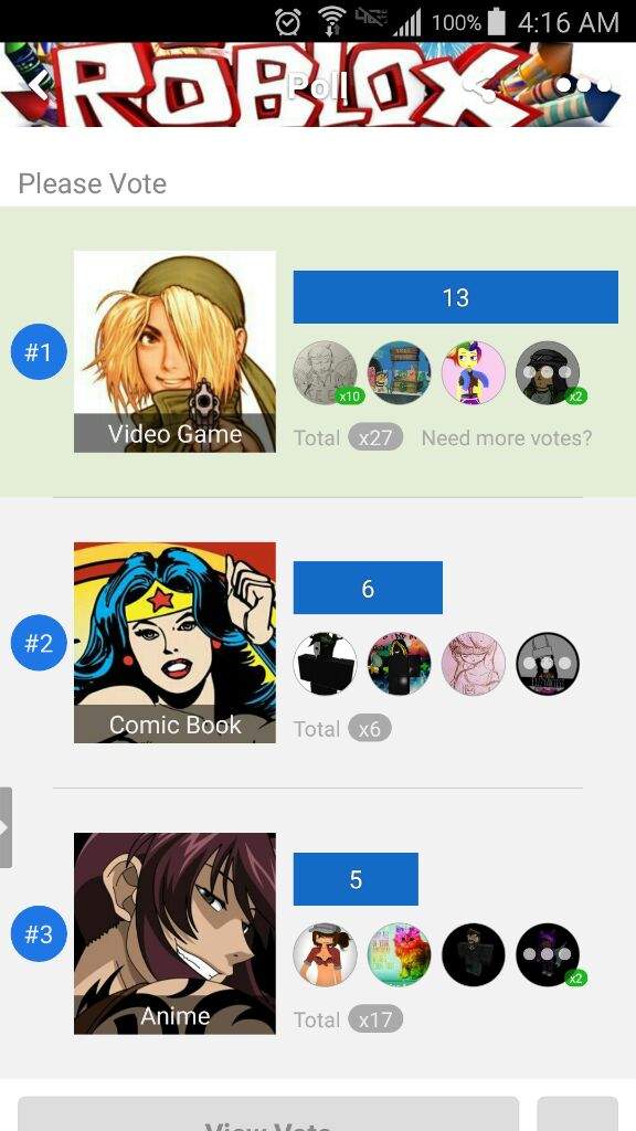 Winner Of The Next Drawing Genre Vote Roblox Amino - roblox vote