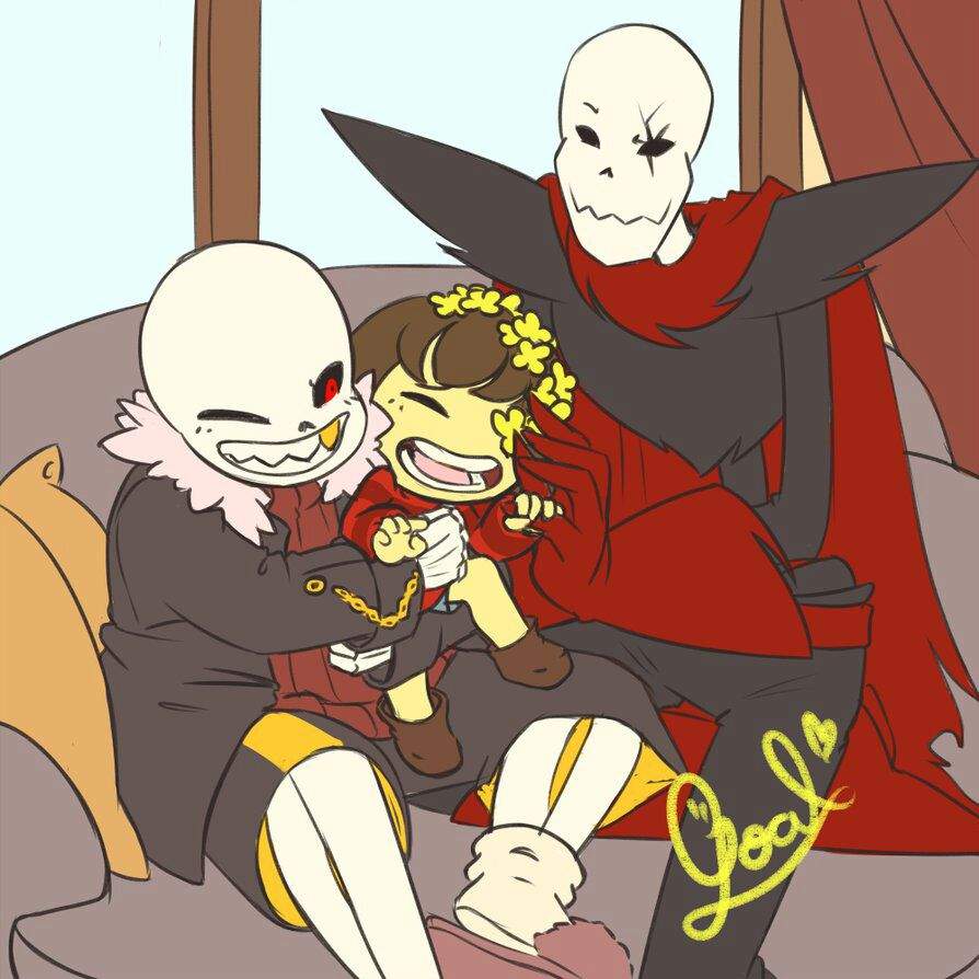 Flowerfell Skelebros and Frisk.