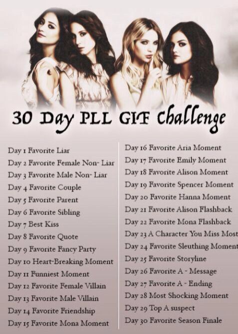 30 Days Pretty Little Liars Challenge 30 Days Pretty Little Liars Challenge