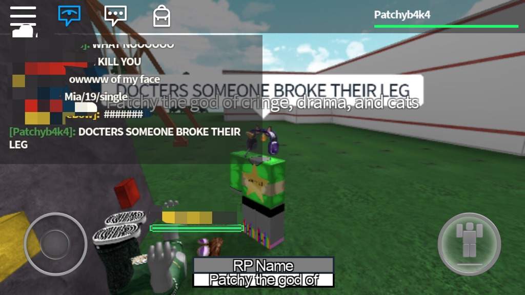 Patchy Plays Hospital Roleplay Part One Roblox Amino - cringe roblox rp names