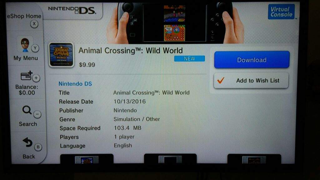 animal crossing wild world eshop