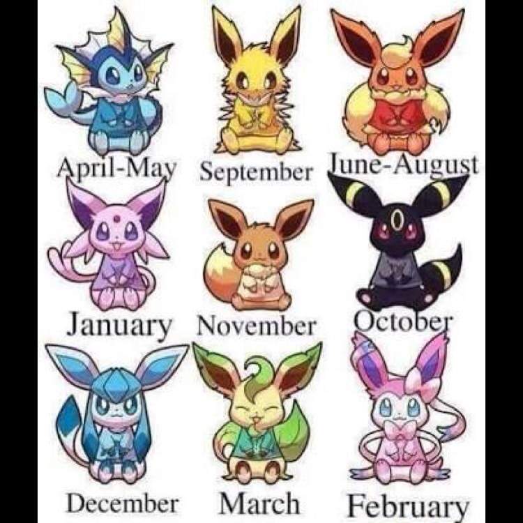 Birth Month Eeveelution ★ Pokémon Amino