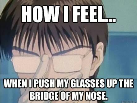 Pushing Up Glasses | Anime Amino