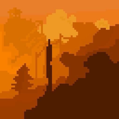 Orange Landscape Practice [Firewatch Pixel Art] | Creations Amino Amino