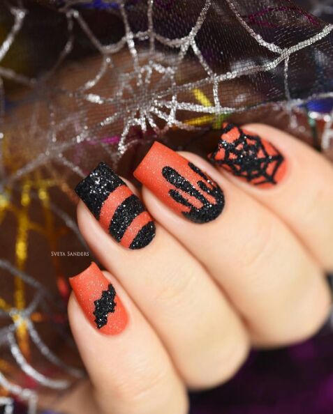 Sparkly Halloween Nails Kawaii Amino Amino