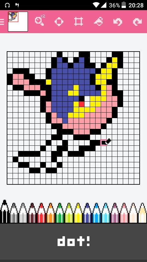 Greninja Pixel Art Grid