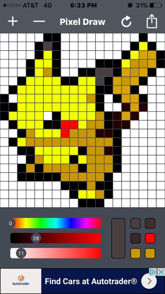 Pikachu pixelart | Pokémon Amino