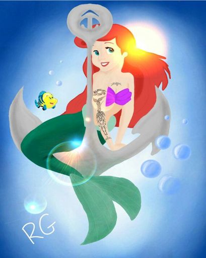 The Little Mermaid Punk Tattoo Ariel Disney Princess Original Artwork Print Disney Amino