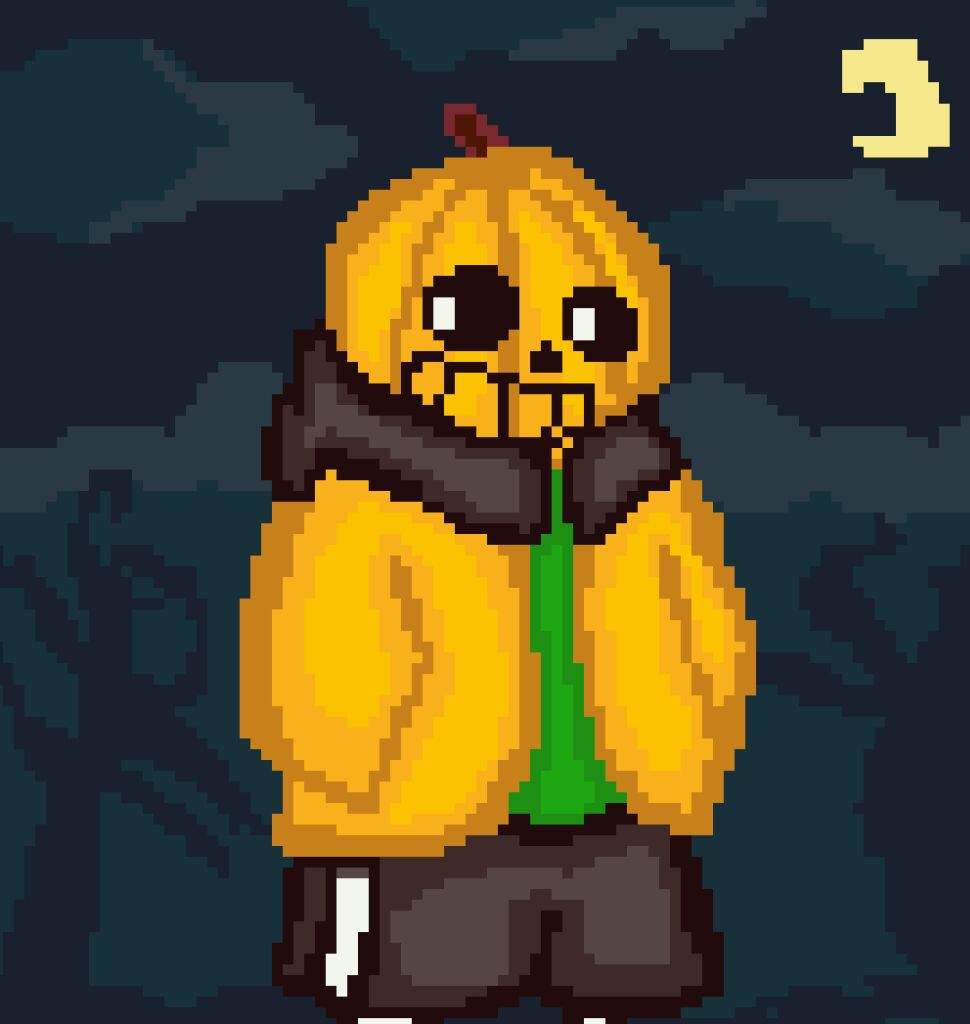 🎃A Sanskin :0! 🎃 Pumpkin Sans Pixel art! | Undertale Amino