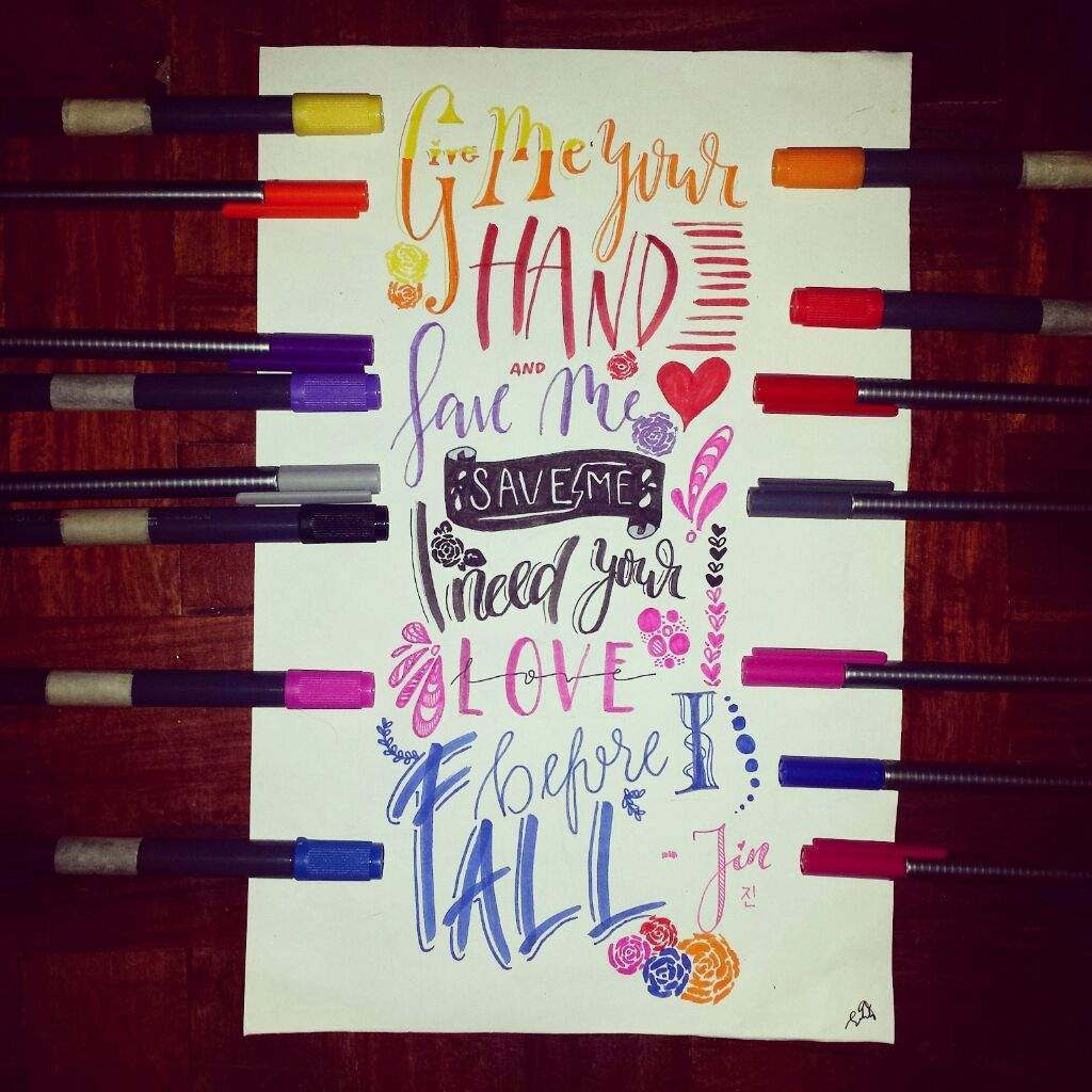 BTS hand lettered quotes.  ARMY's Amino