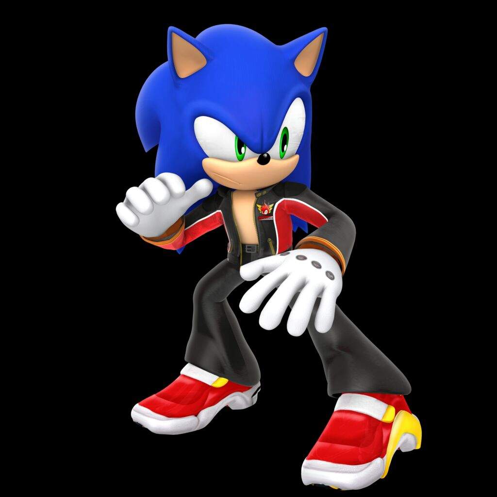 Sonic wearing clothes.