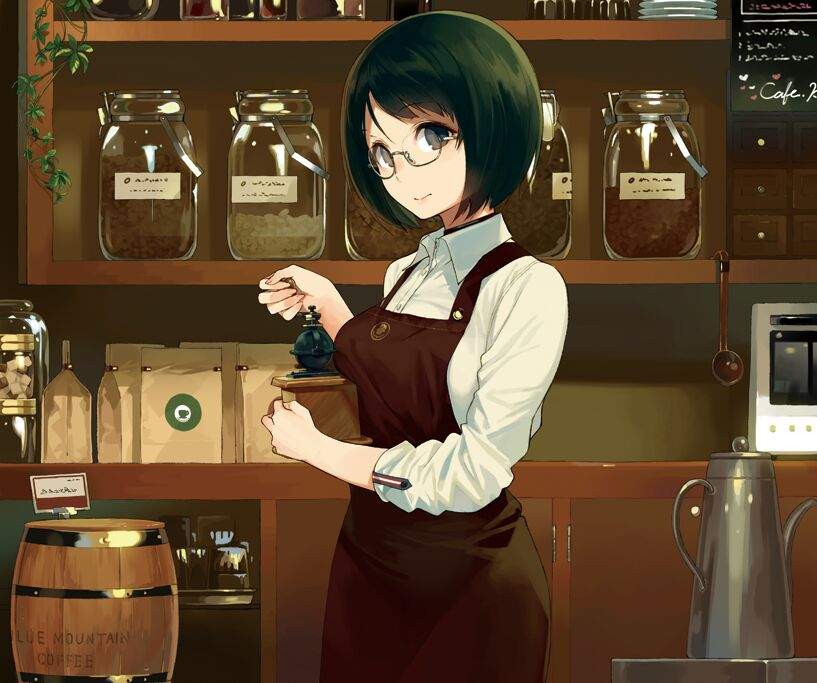 Hay una chica muy bella que atiende una cafetería a la que voy seguido... |  •Anime• Amino