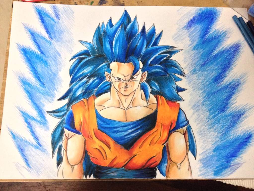 Drawing of goku super saiyan blue 3 | DragonBallZ Amino