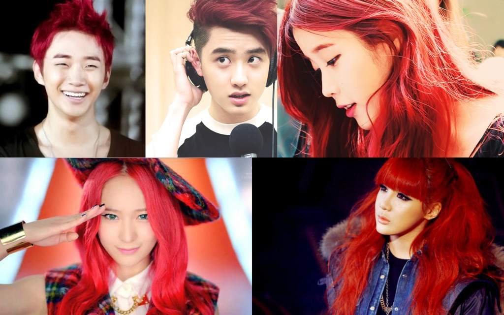 ⊱ ⋆ Kpop idols in poppin' hair colors ⋆ ⊰.