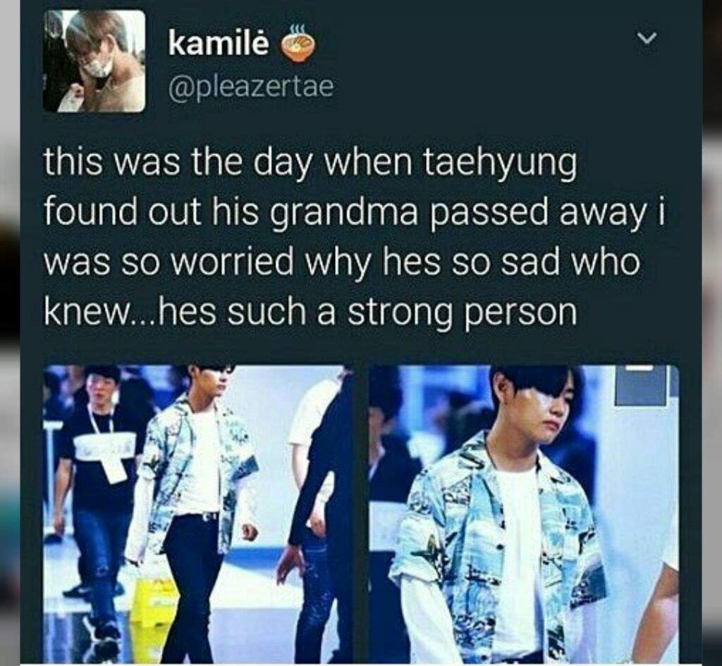 V's grandma passed away | K-Pop Amino