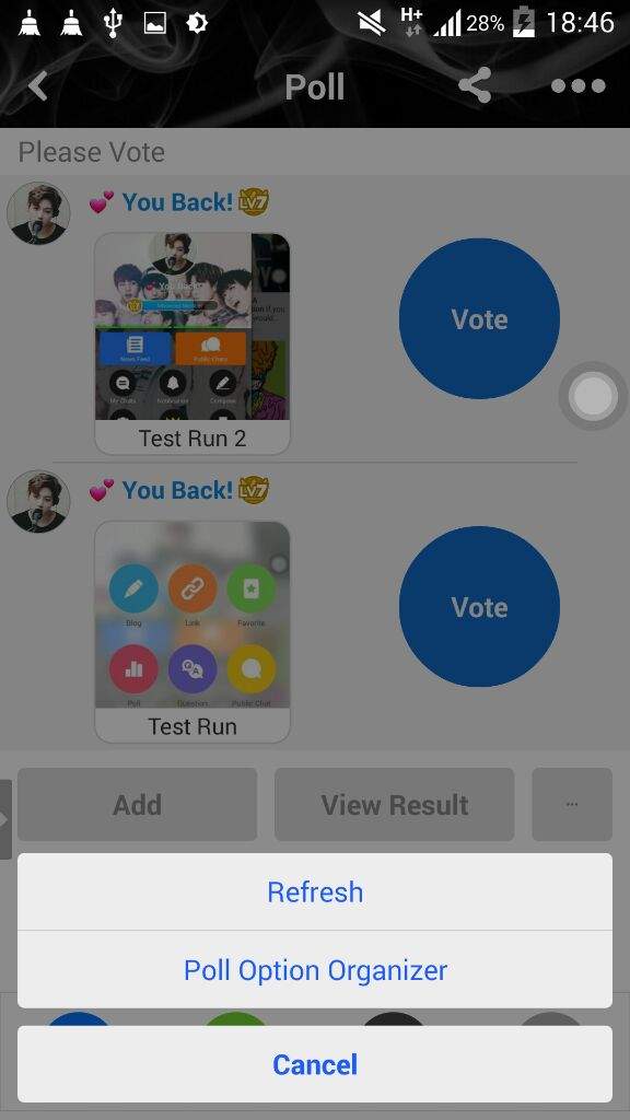Amino how to make a poll