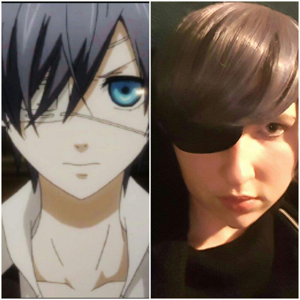 Me And Ciel Comparison White And Black Eyepatch Cosplay Amino