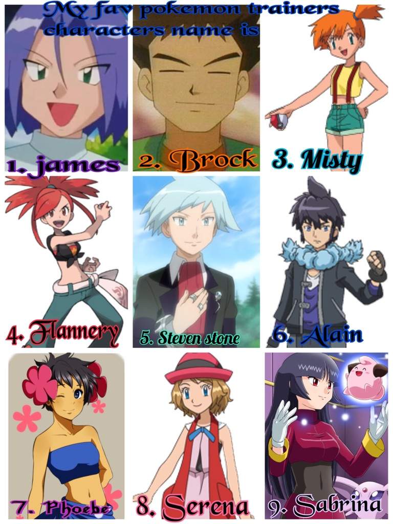 My fav pokemon trainers characters | Pokémon Amino