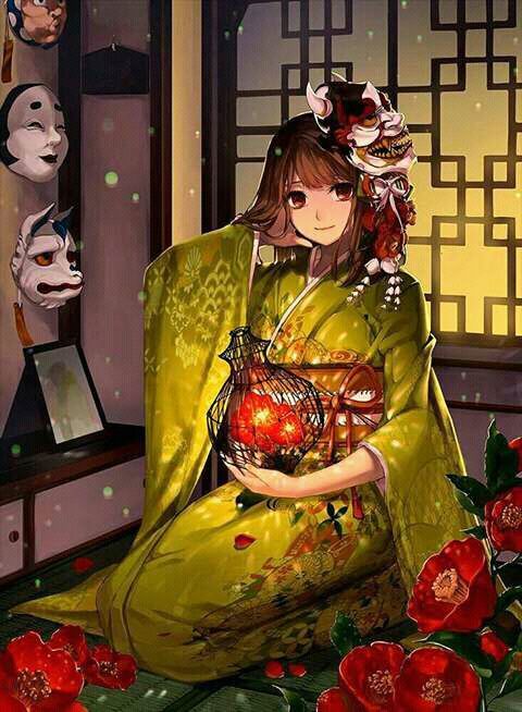 Girls wering Traditional Japanese dress | Anime Amino