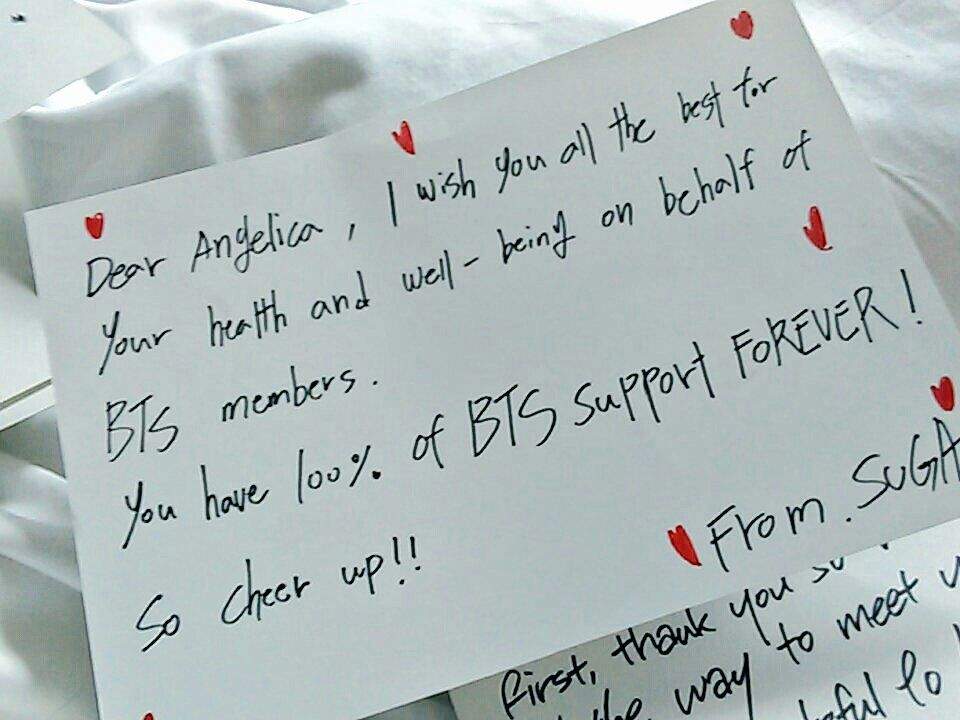 Bts wrote letter individually to a fan "ANGELICA" ARMY's Amino