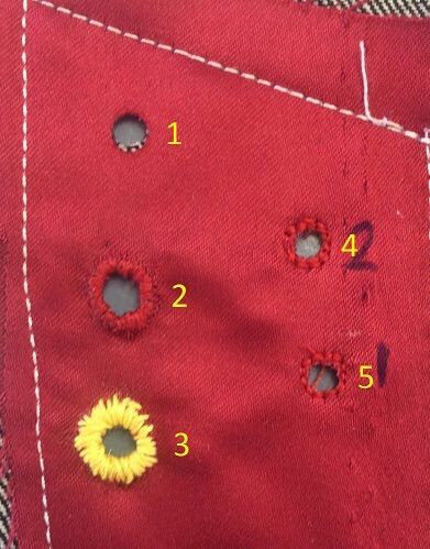 sewing eyelets