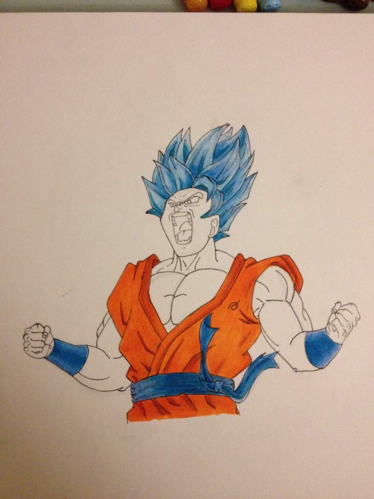 My drawing of goku ssjb kaioken | DragonBallZ Amino