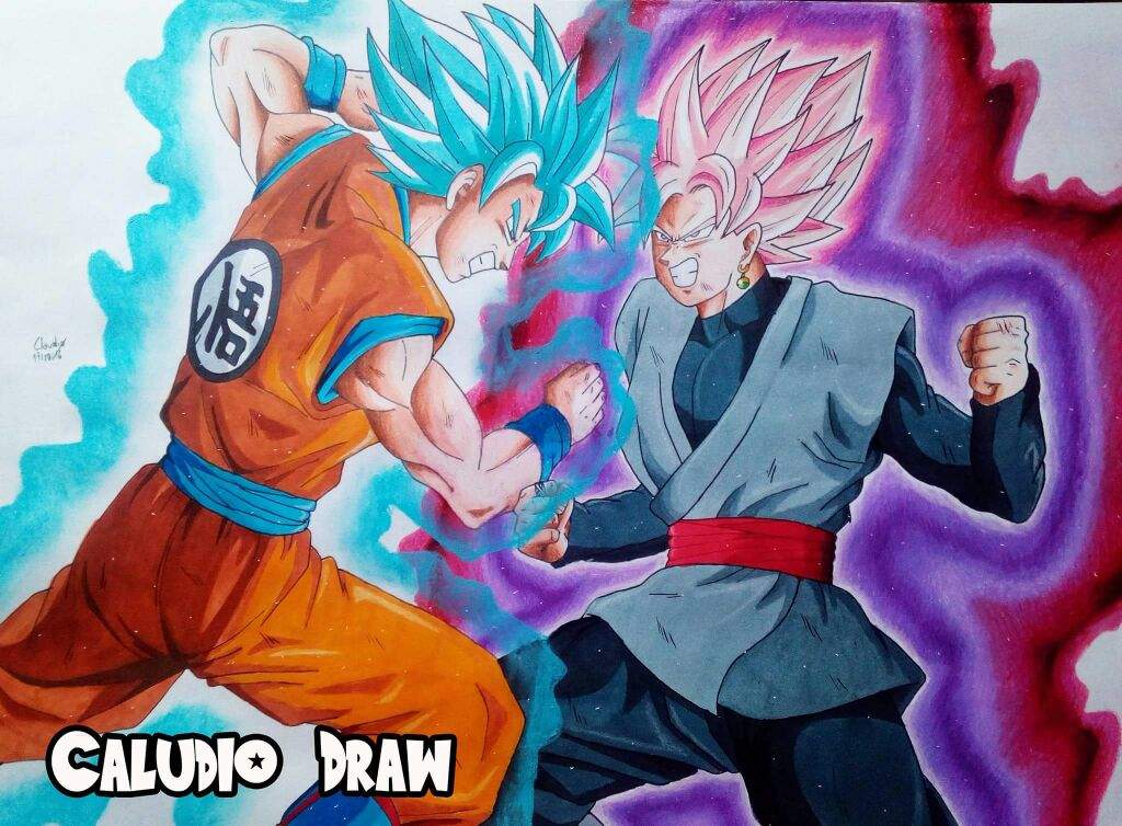 Aprende a dibujar a Goku SSJ Blue contra Black SSJ Rose | DRAGON BALL ...