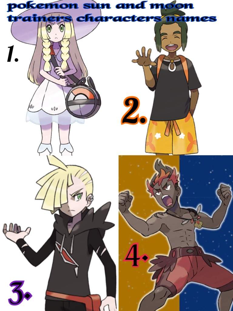 Pokemon Sun And Moon Trainers Characters Pokemon Amino