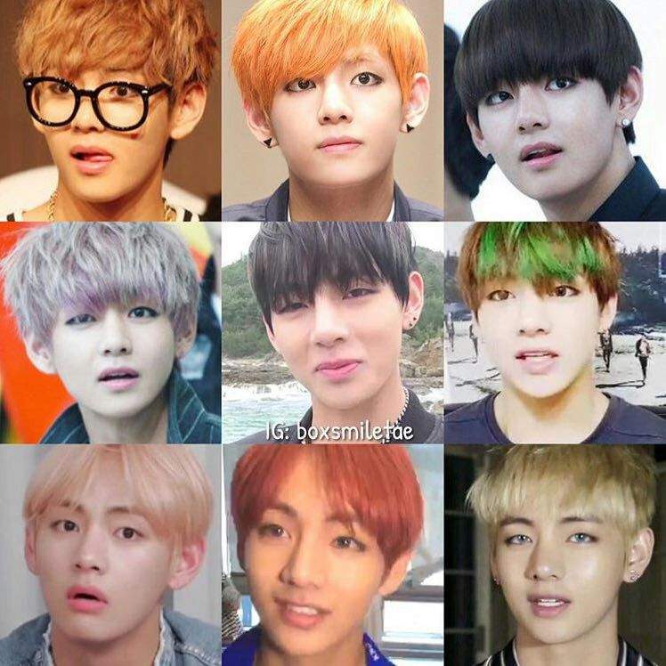 V in different hair color🌈 | ARMY's Amino