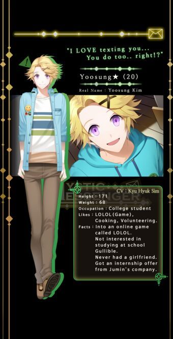 Yoosung Wiki Mystic Messenger Amino