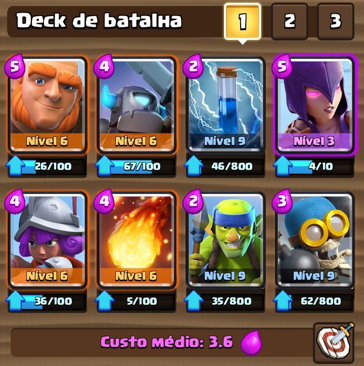 Melhor Deck Pra Chegar Na Arena 4, 5, 6, 7 E 8, Sem Lendária. | Clash ...