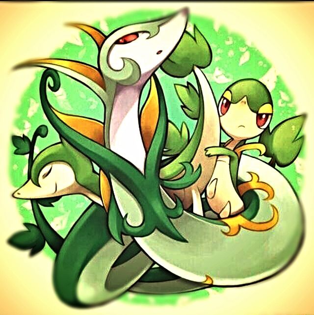 A cool image of the Snivy line.