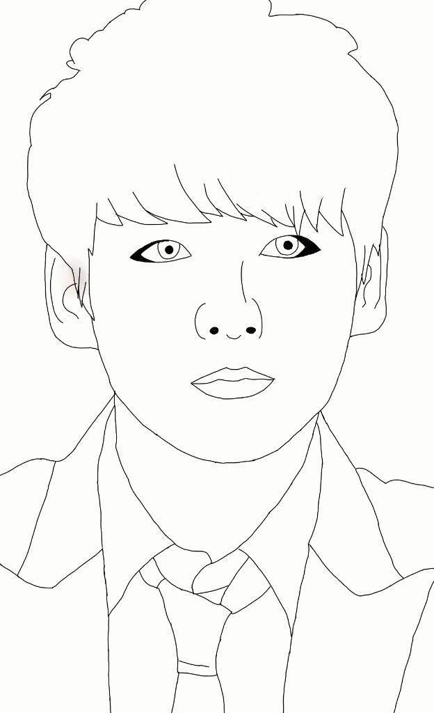 BTS V Easy Drawing Outlines