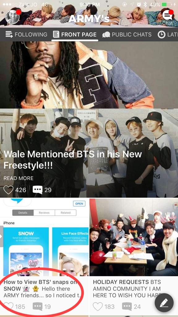 How To View Bts Snaps On Snow Army S Amino