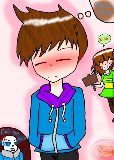 Boy Frisk and Girl Chara and Sansy | Undertale Amino