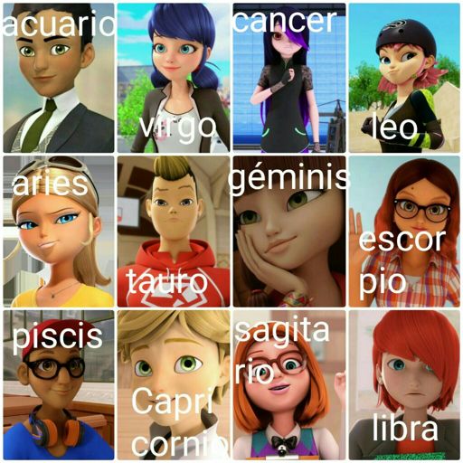 Que personaje les toco segun su signo | •Miraculous Ladybug Español• Amino