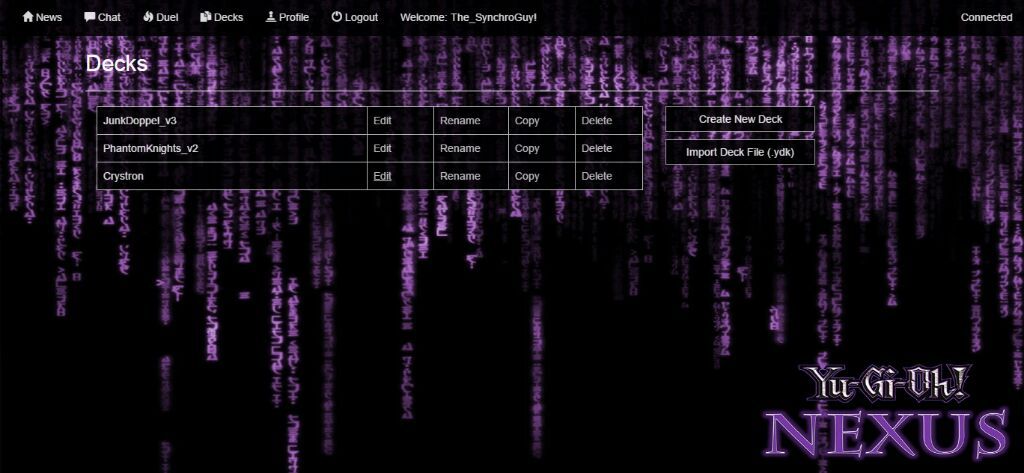 Import deck dueling nexus