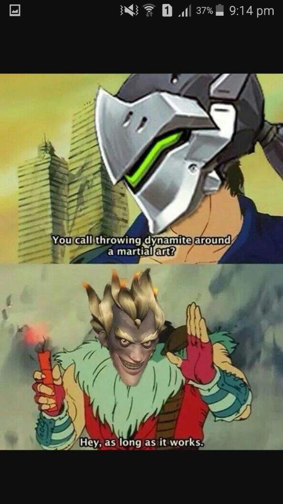 Genji And Junkrat Meme Overwatch Amino