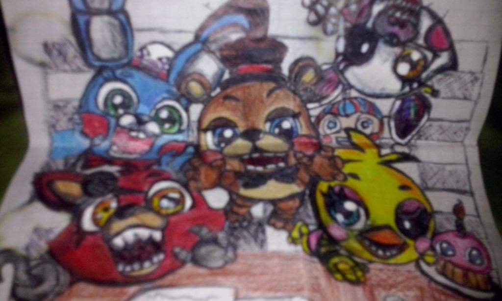 Mi dibujo de los animatronicos atacando al guardia de seguridad | FNaF ...