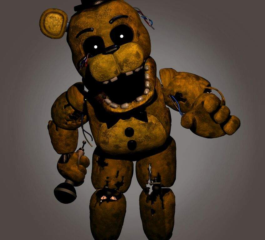 Golden Freddy standing in the office (without office background) .