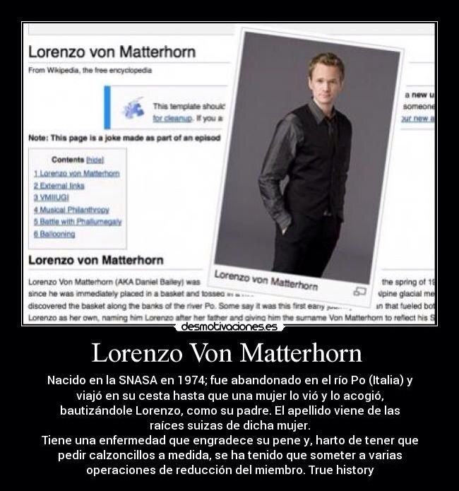 El "Lorenzo Von Matterhorn" JUGADA DEL PLAYBOOK How I met Your mother Latino Amino