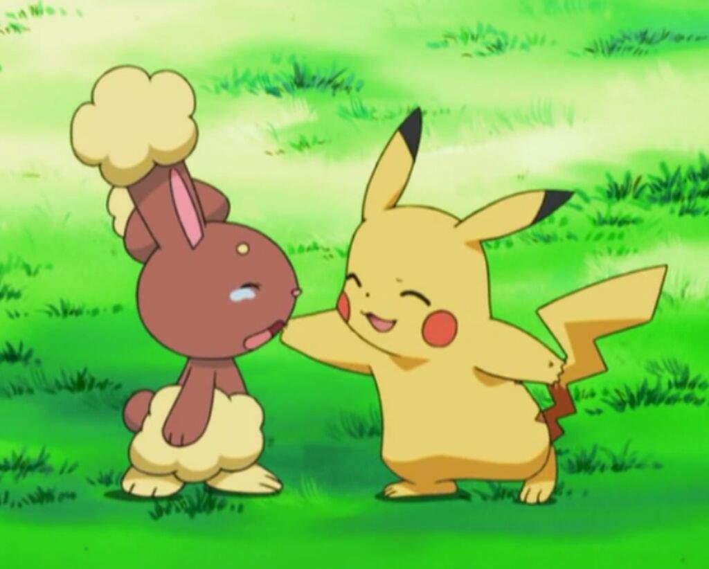 pokemon pikachu and buneary kiss