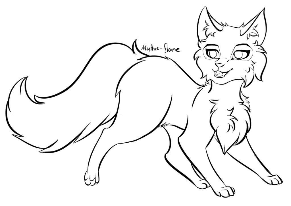 Free to use cat lineart.
