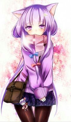 Anime Anime Girl Vocaloid Short Purple Hair Long Purple Hair