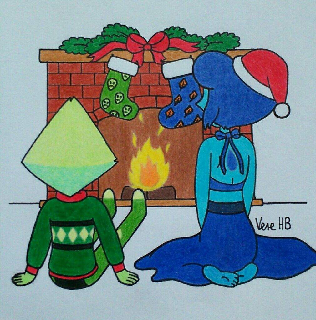 The Christmas Of Peridot And Lapis Fanart Cartoon Amino