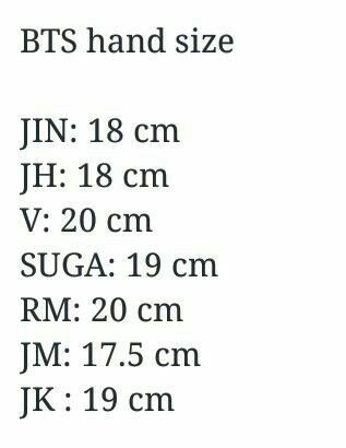 Jimin Hand Size Guide