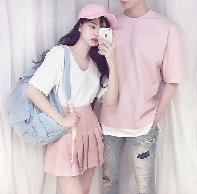 pastel korean outfit