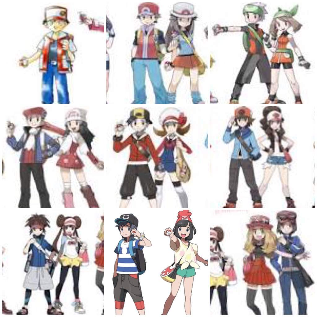 So the poll only accept 10 so Nate/Rosa, Calem/Serena and Sun/Moon is out. 