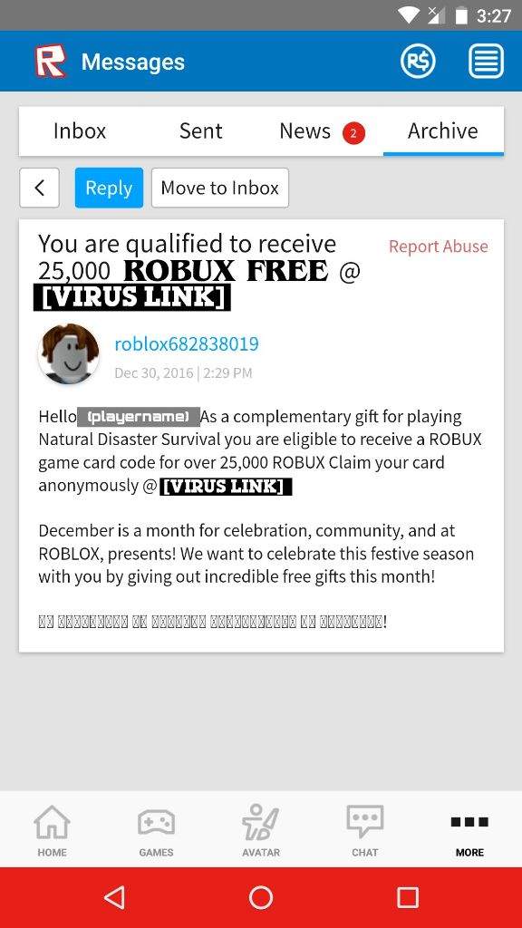Psa Someones Trying To Give You A Virus Roblox Amino - how to give someone robux in chat