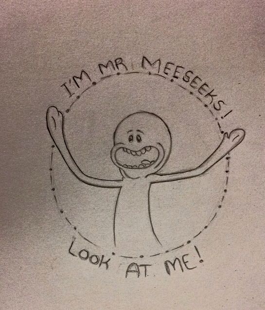 Mr Meeseeks Sketch Cartoon Amino